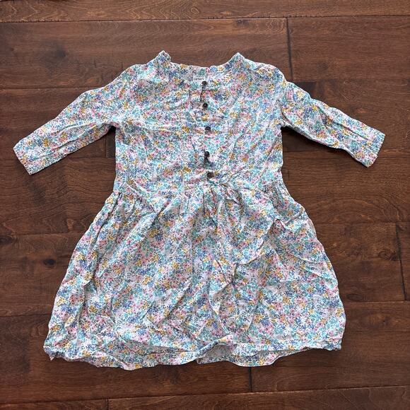 Carter's Girls Size 5 Dress Floral Viscose Pastel Long Sleeve - Picture 1 of 5